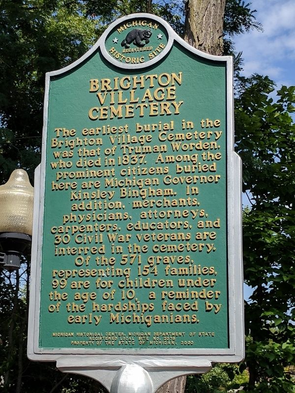 Brighton Village Cemetery Marker image. Click for full size.