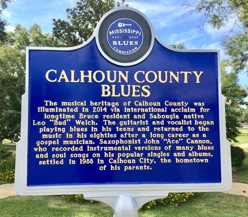 Calhoun County Blues Marker (Front) image. Click for full size.