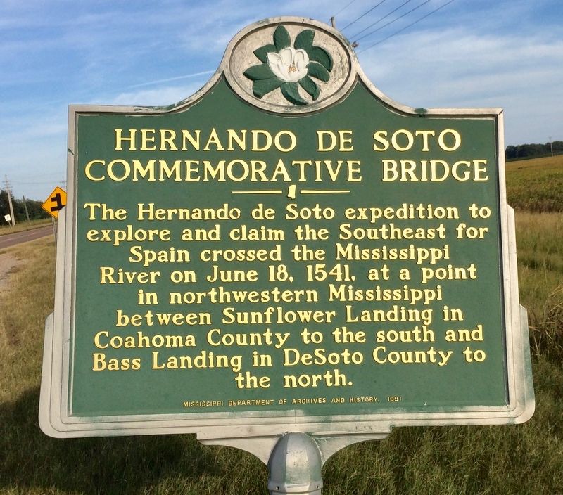 Hernando De Soto Commemorative Bridge Marker image. Click for full size.