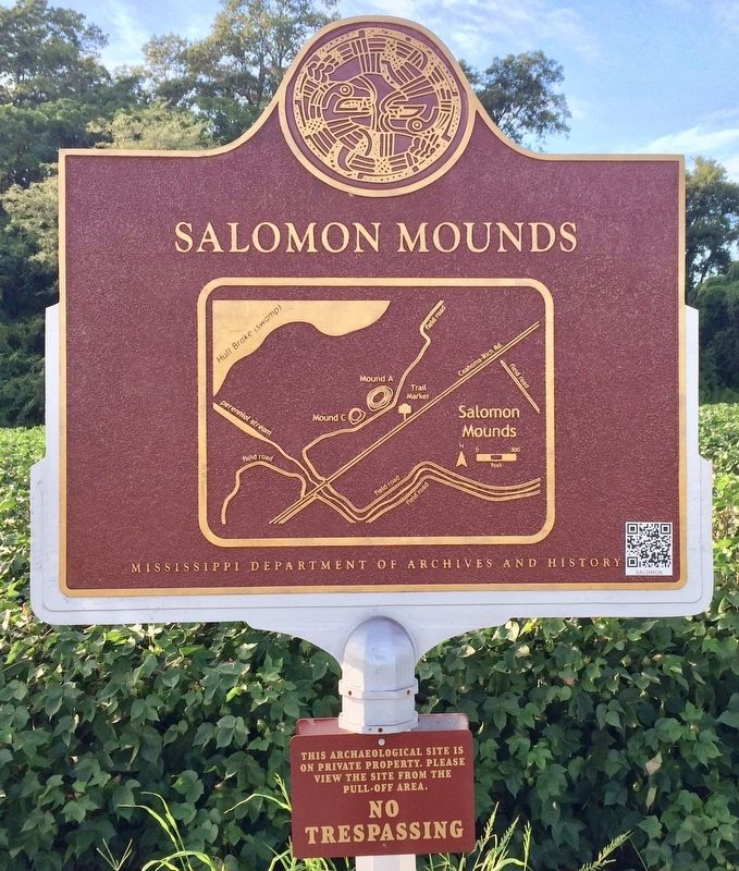 Salomon Mounds Marker (area map drawing) image. Click for full size.