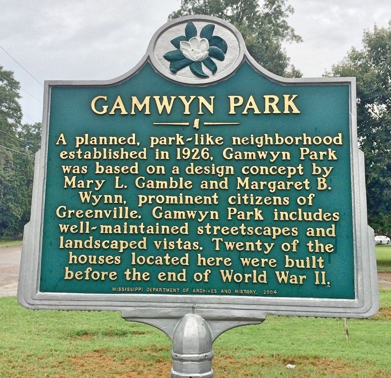Gamwyn Park Marker. Click for full size. Gamwyn Park Marker image. Click for full size.