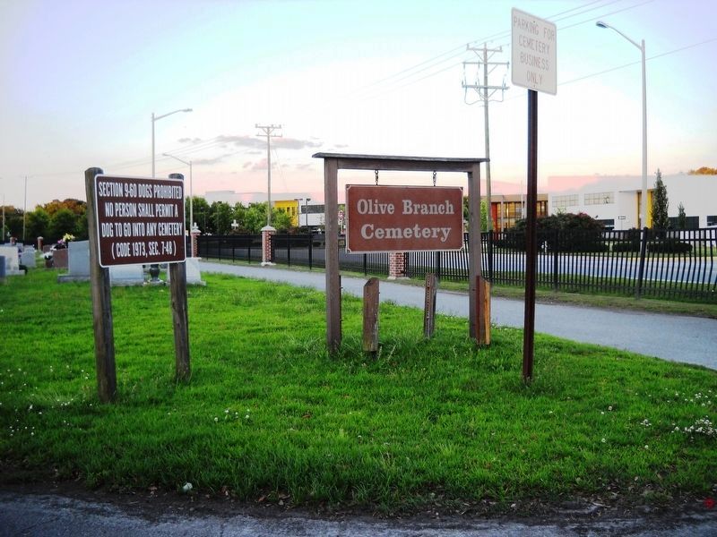Olive Branch Cemetery Entrance Sign.. Click for full size. Olive Branch Cemetery Entrance Sign. image. Click for full size.