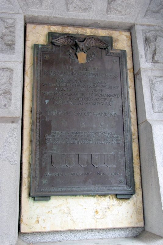 The Great World War Memorial Marker. Click for full size. The Great World War Memorial Marker image. Click for full size.