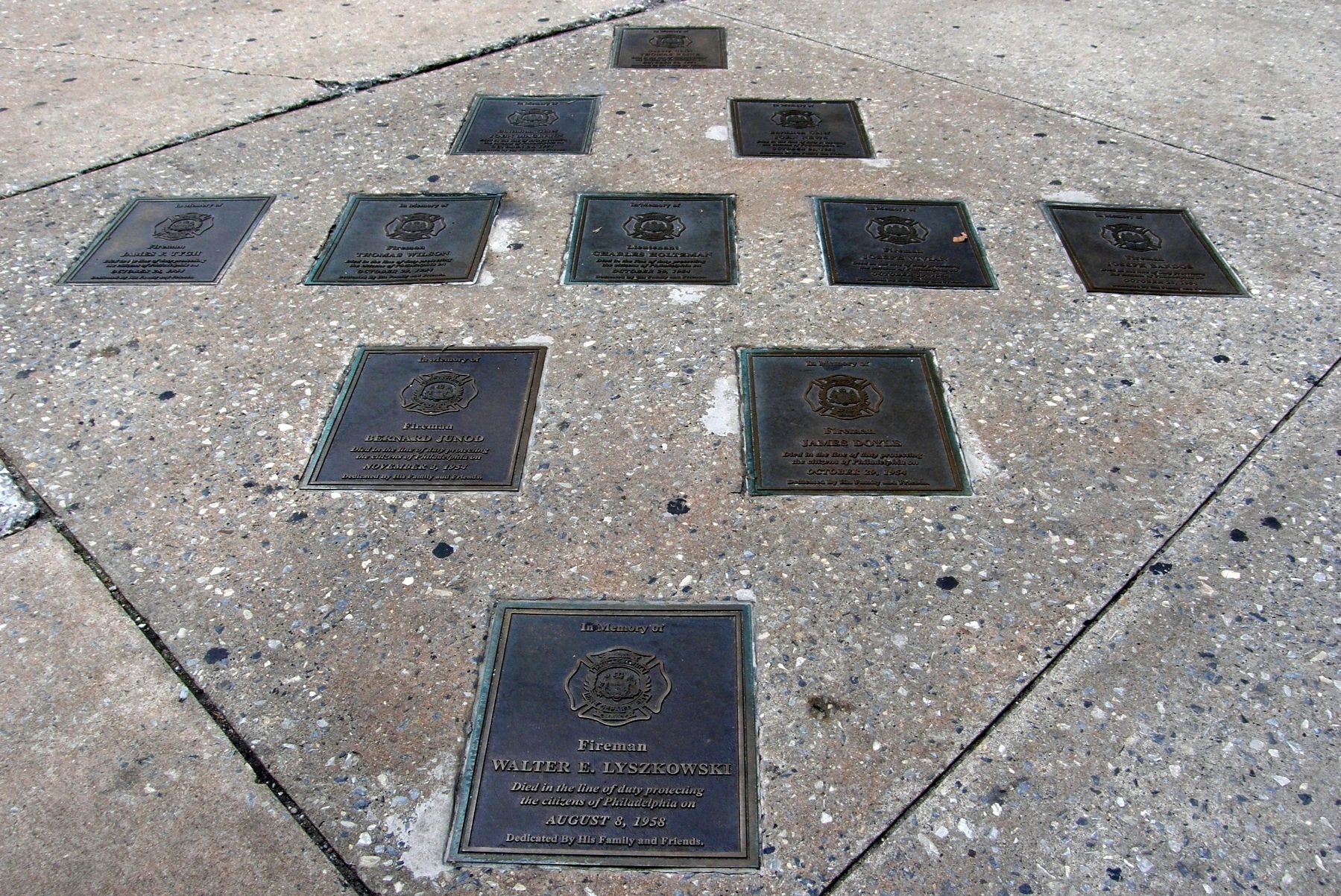Philadelphia Fire Department Memorial Markers. Click for full size. Philadelphia Fire Department Memorial Markers image. Click for full size.