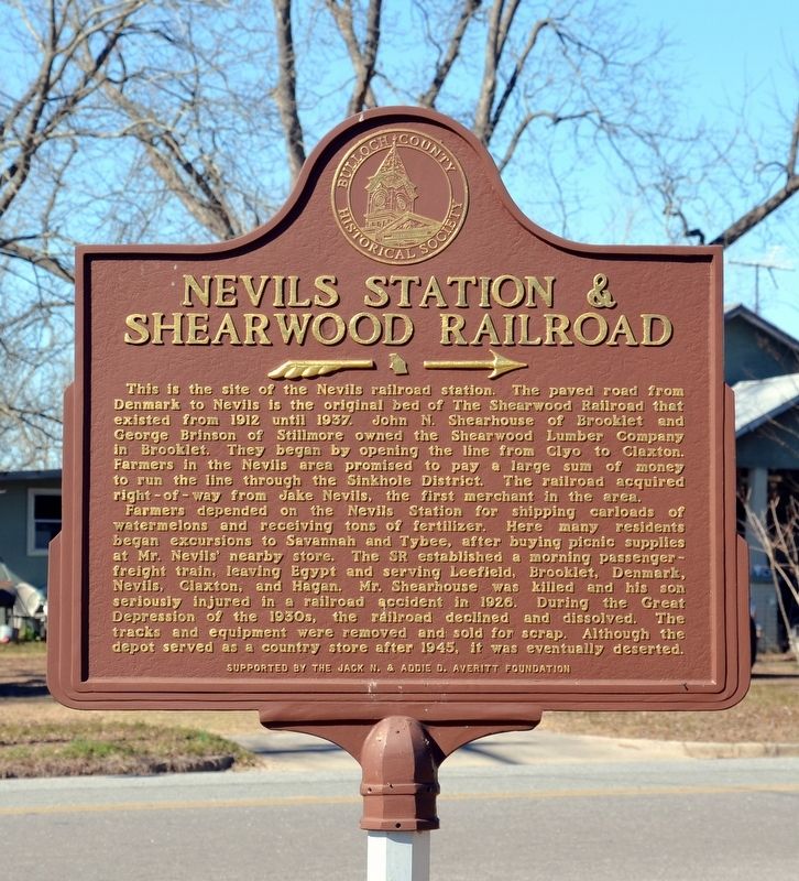 Nevils Station & Shearwood Railroad Marker image. Click for full size.