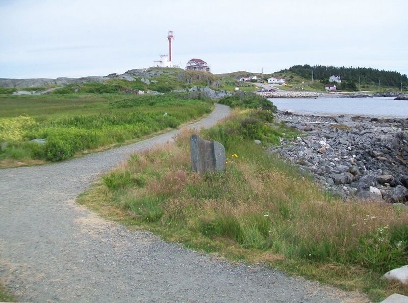 View of Cape Forchu Lightstation from A Footstep into the Harbour Marker image. Click for full size.
