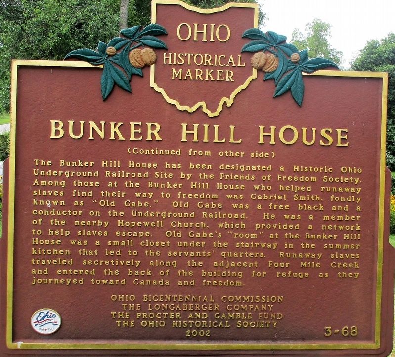 Bunker Hill House Marker image. Click for full size.