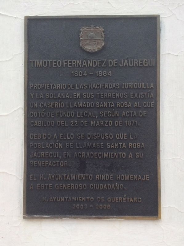 Timoteo Fern�ndez de J�uregui Marker image. Click for full size.