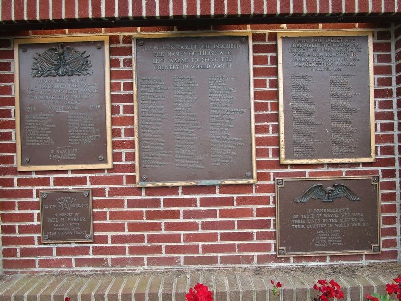 Wayne Township Veterans Memorial Tablets. Click for full size. Wayne Township Veterans Memorial Tablets image. Click for full size.