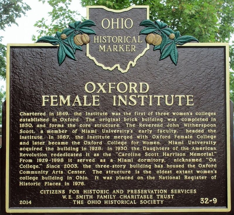Oxford Female Institute Marker Side image. Click for full size.