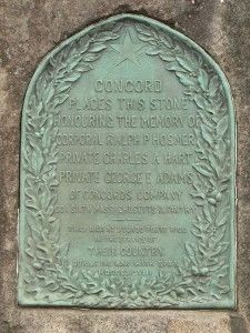 Concord Massachusetts Spanish American War Memorial Marker. Click for full size. Concord Massachusetts Spanish American War Memorial Marker image. Click for full size.
