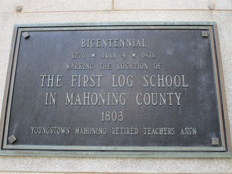 The First Log School Marker image. Click for full size.