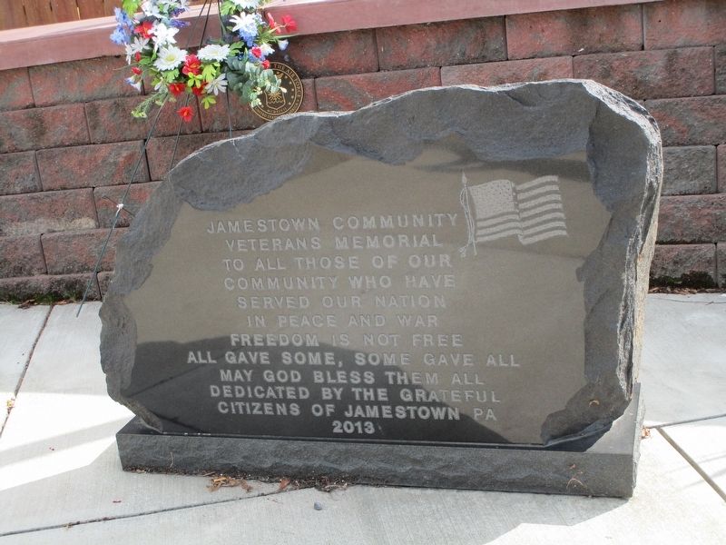 Jamestown Community Veterans Memorial. Click for full size. Jamestown Community Veterans Memorial image. Click for full size.