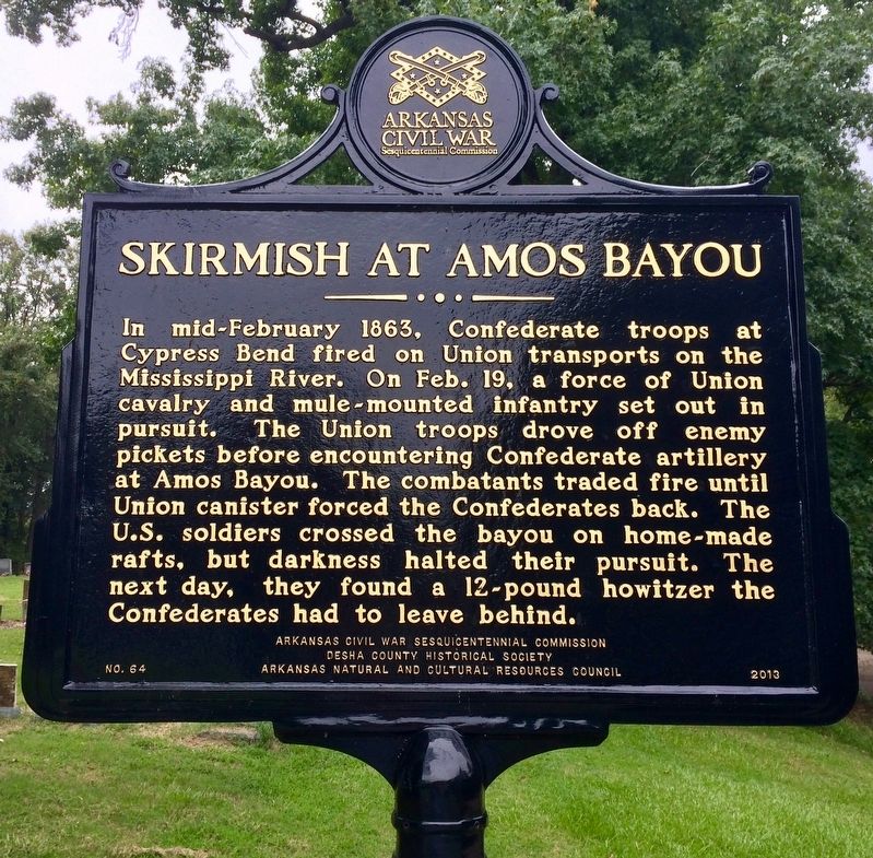 Skirmish at Amos Bayou Marker image. Click for full size.
