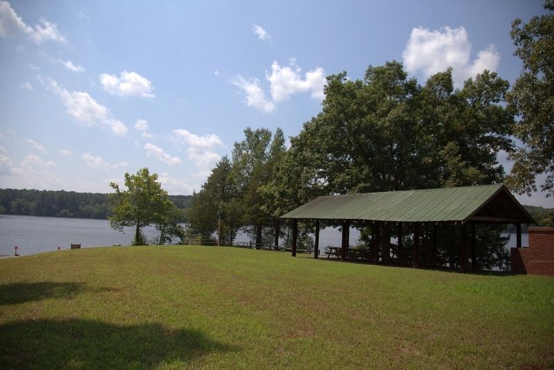 Camp Pickett Lake, a few steps from the marker. Click for full size. Camp Pickett Lake, a few steps from the marker image. Click for full size.