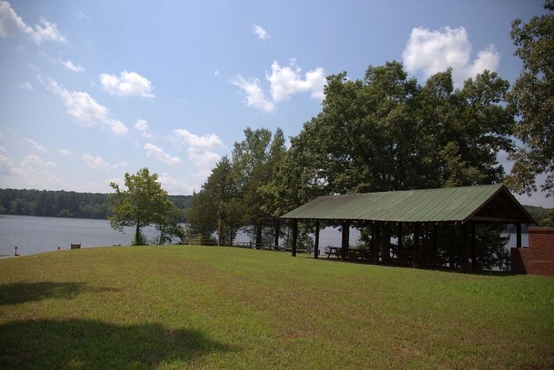 Camp Pickett Lake, a few steps from the marker image. Click for full size.