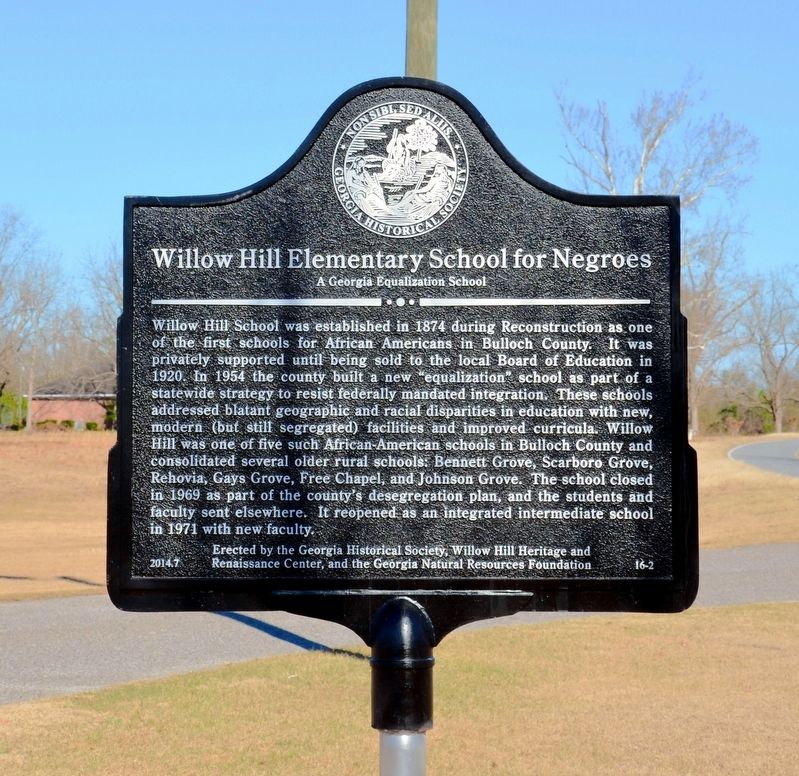 Willow Hill Elementary School for Negroes Marker image. Click for full size.