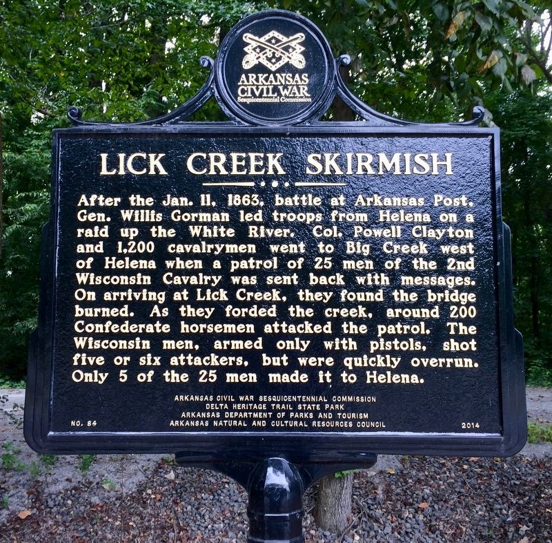 Lick Creek Skirmish Marker image. Click for full size.