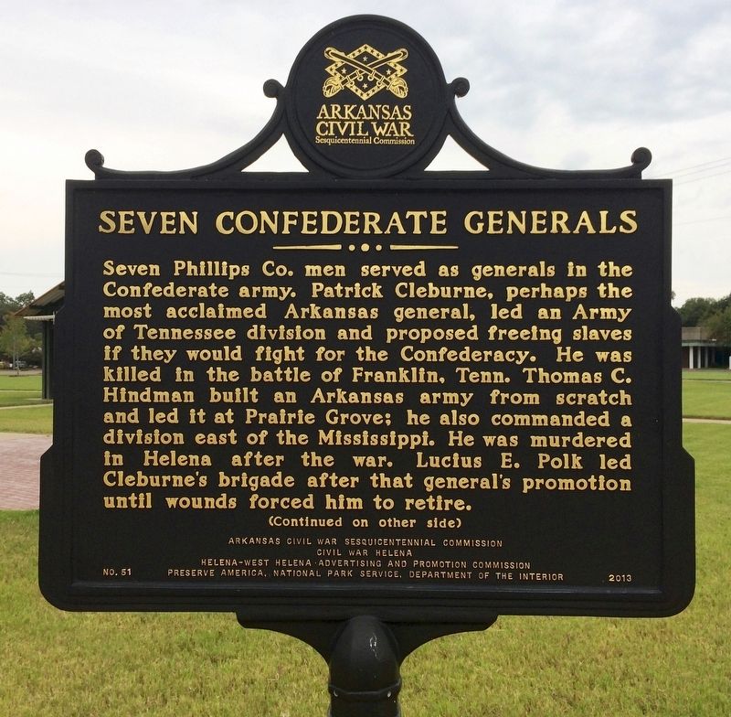 Seven Confederate Generals Marker (Front) image. Click for full size.