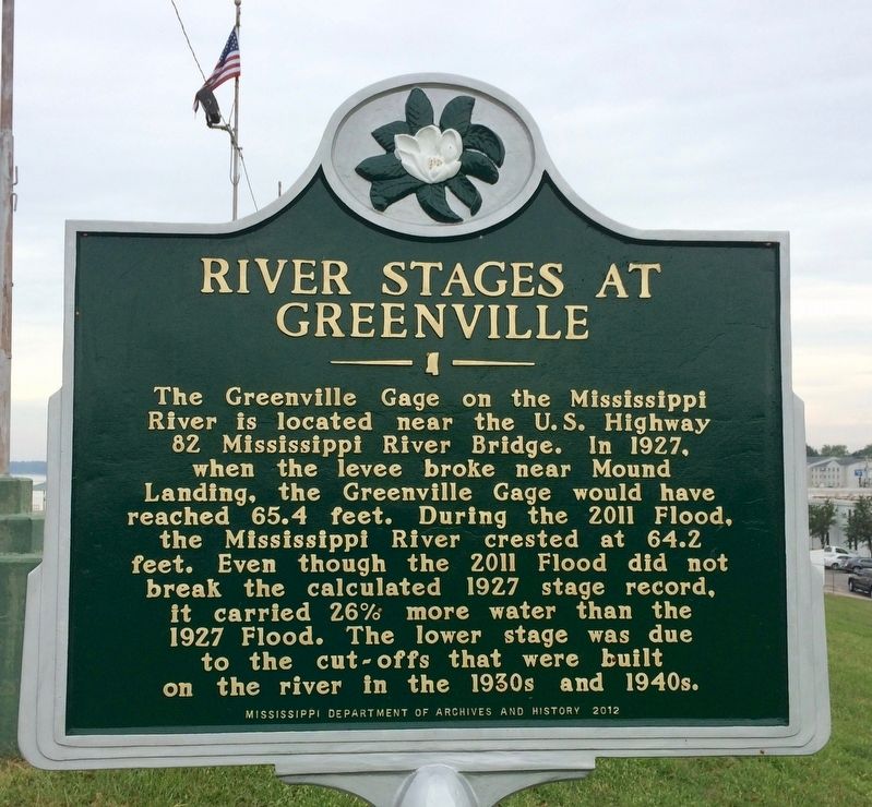River Stages At Greenville Marker image. Click for full size.