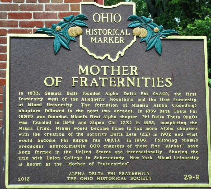 Mother of Fraternities Marker image. Click for full size.