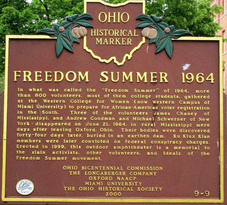 Freedom Summer 1964 Marker image. Click for full size.