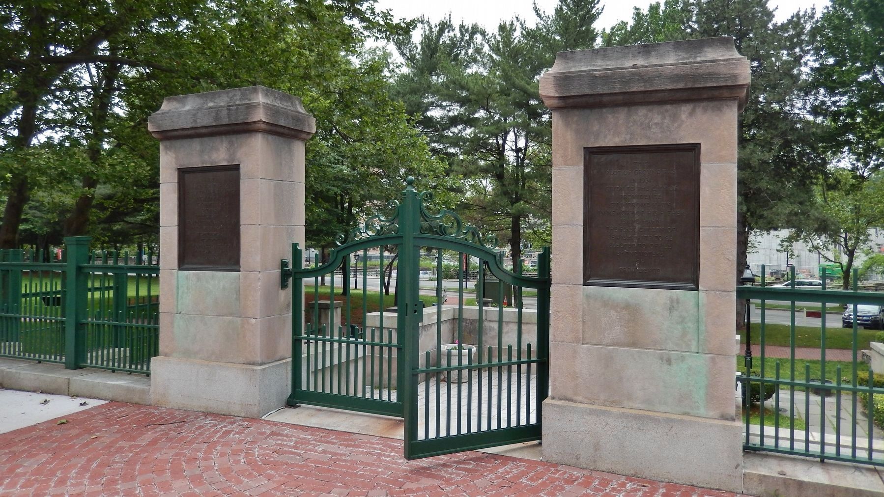 The Original Water Supply Marker (<b><i>wide view of gate and markers</b></i>) image. Click for full size.