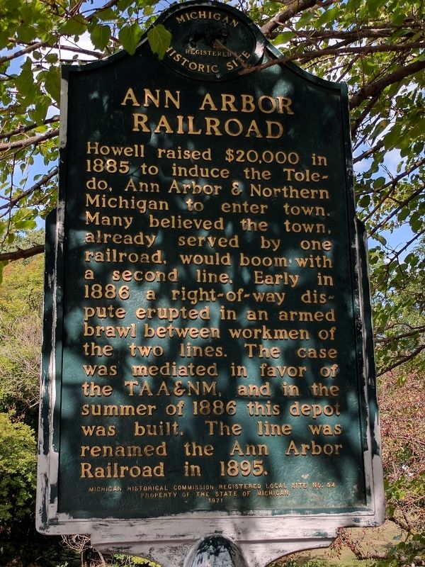 Ann Arbor Railroad Marker image. Click for full size.