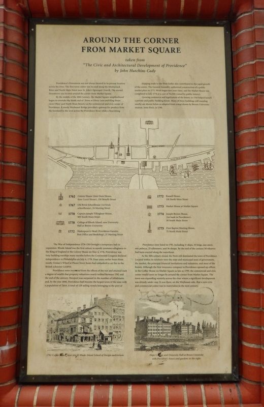 Around the Corner from Market Square Marker. Click for full size. Around the Corner from Market Square Marker image. Click for full size.