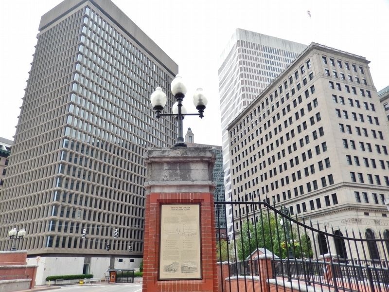 Around the Corner from Market Square Marker (<b><i>wide view</b></i>). Click for full size. Around the Corner from Market Square Marker (<b><i>wide view</b></i>) image. Click for full size.