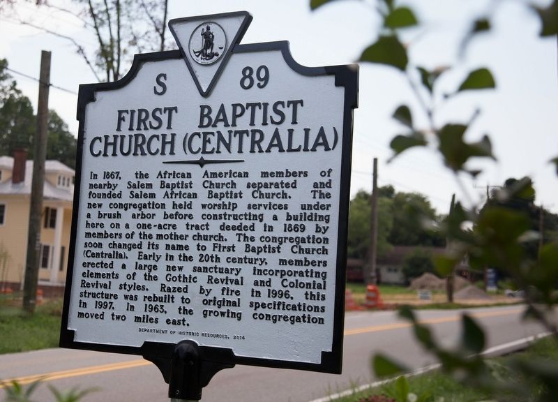 First Baptist Church (Centralia) Marker image. Click for full size.