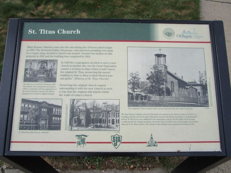 St. Titus Church Marker. Click for full size. St. Titus Church Marker image. Click for full size.