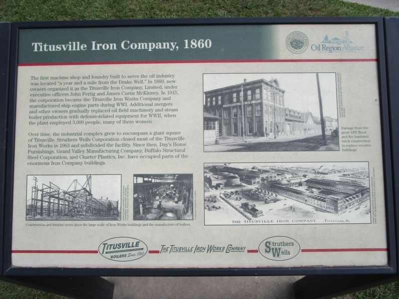 Titusville Iron Company, 1860 Marker. Click for full size. Titusville Iron Company, 1860 Marker image. Click for full size.