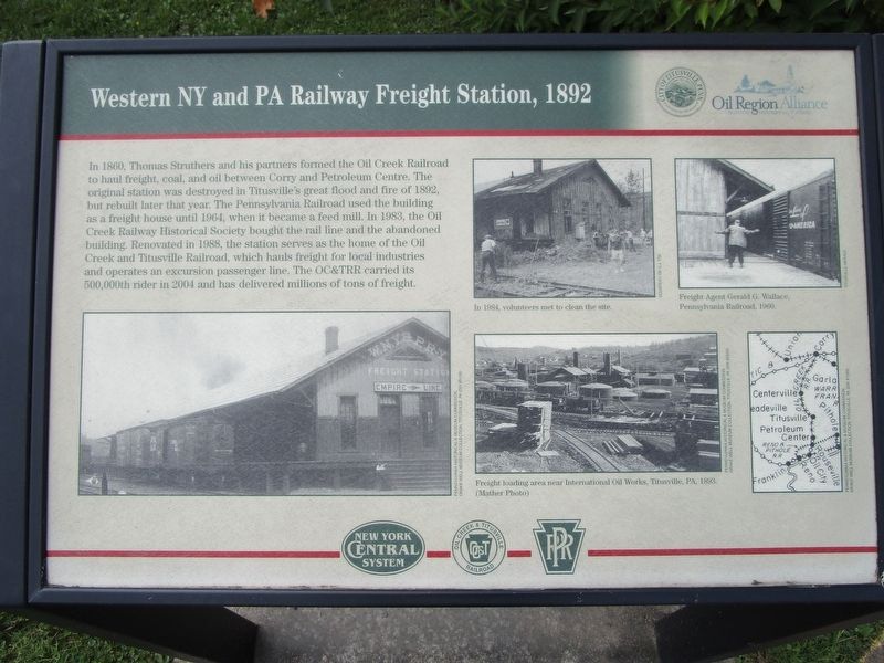 Western NY and PA Railway Freight Station, 1892 Marker image. Click for full size.