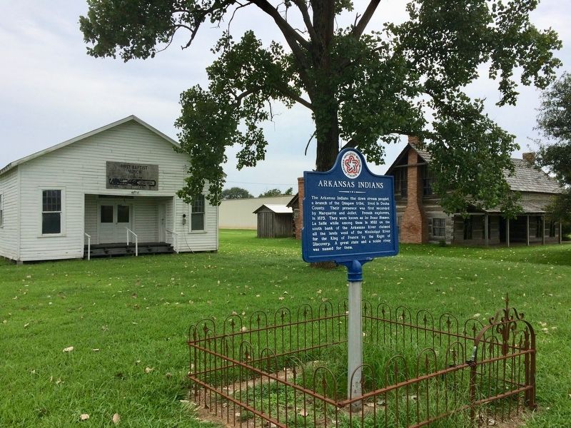 Arkansas Indians marker at Desha County Museum. image. Click for full size.