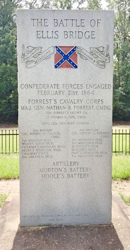 The Battle of Ellis Bridge Monument (Rear). Click for full size. The Battle of Ellis Bridge Monument (Rear) image. Click for full size.