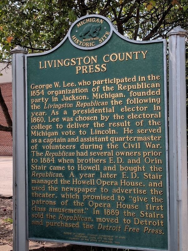 Livingston County Press Marker — Side 2 image. Click for full size.