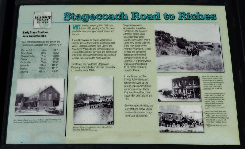 Stagecoach Road to Riches Marker image. Click for full size.