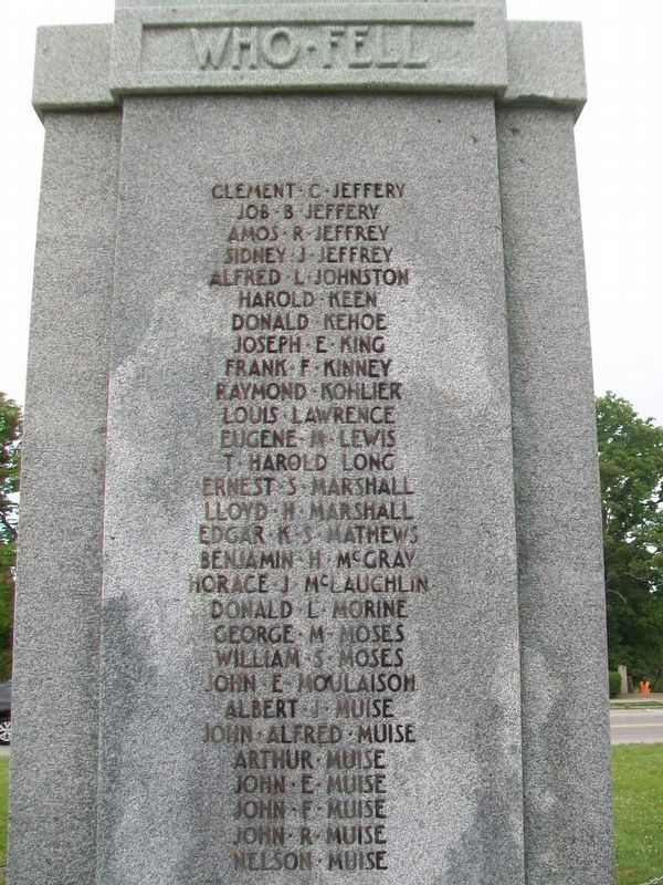 War Memorial WWI Honored Dead image. Click for full size.