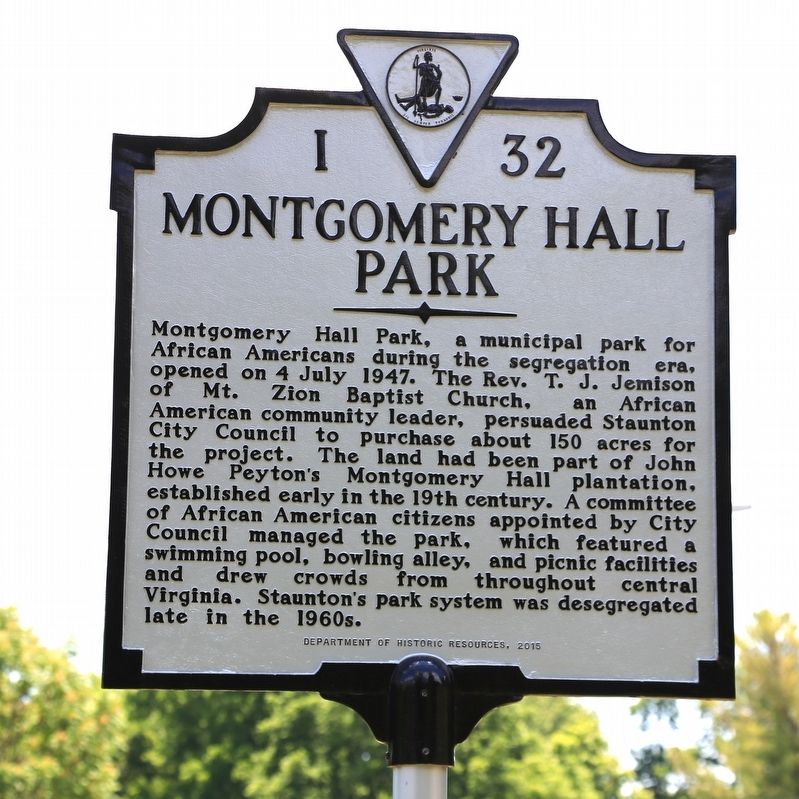 Montgomery Hall Park Marker image. Click for full size.