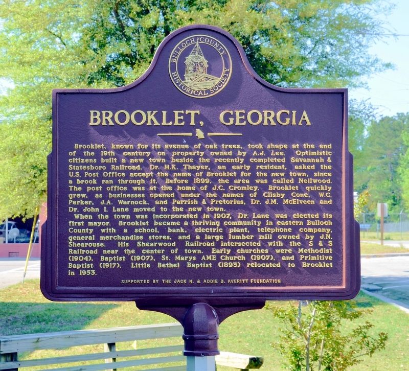 Brooklet, Georgia Marker image. Click for full size.