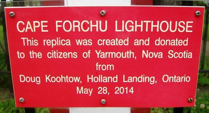 Cape Forchu Lighthouse Marker. Click for full size. Cape Forchu Lighthouse Marker image. Click for full size.