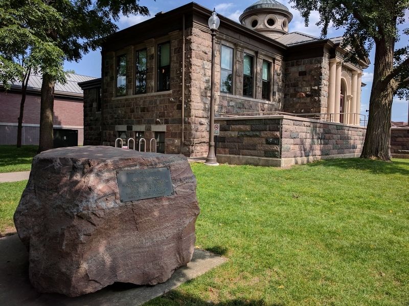Time Capsule and Howell Carnegie Library image. Click for full size.