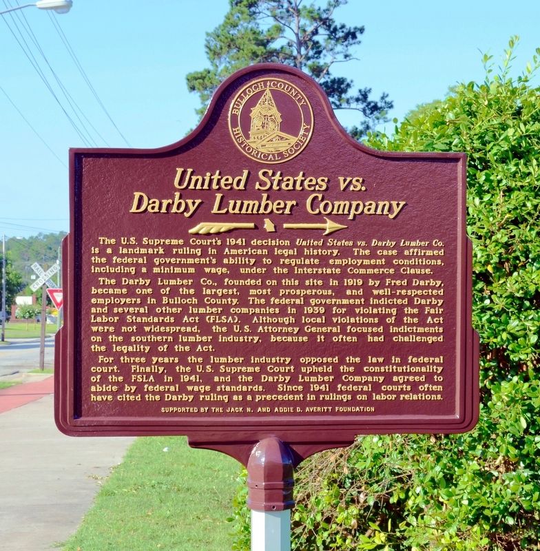 United States vs. Darby Lumber Company Marker image. Click for full size.