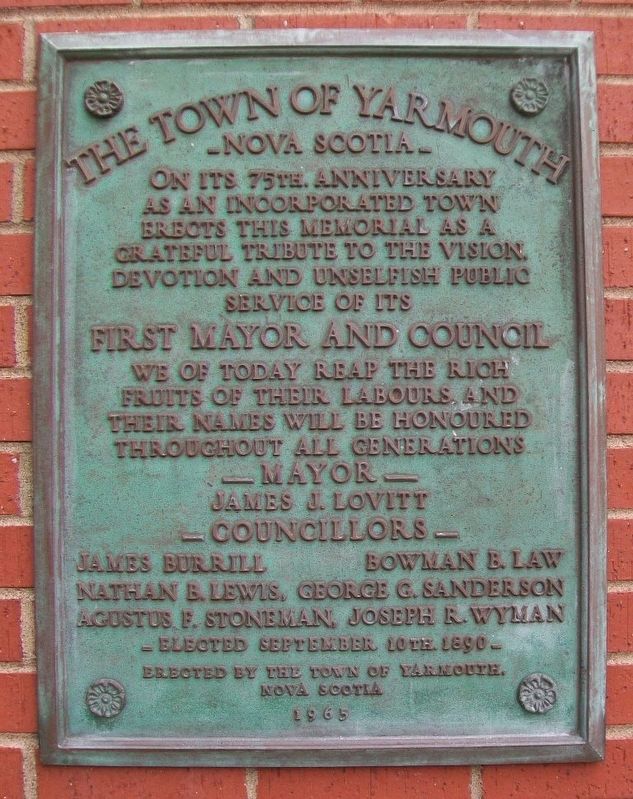 First Yarmouth Mayor and Council Marker image. Click for full size.