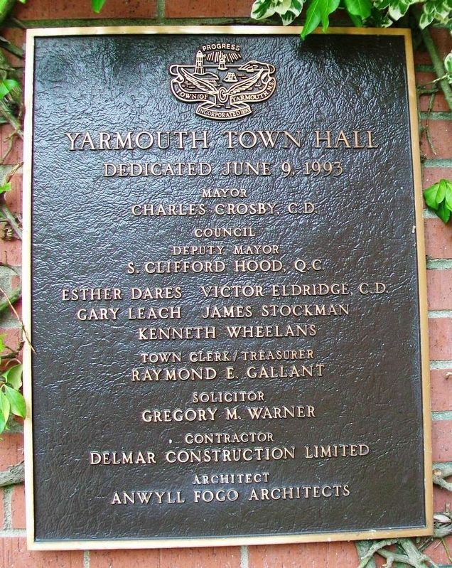 New Yarmouth Town Hall Marker image. Click for full size.