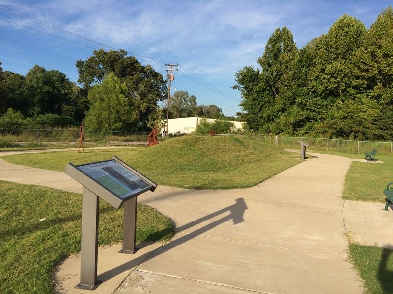 Marker is the one in the far background to right of earthwork. image. Click for full size.