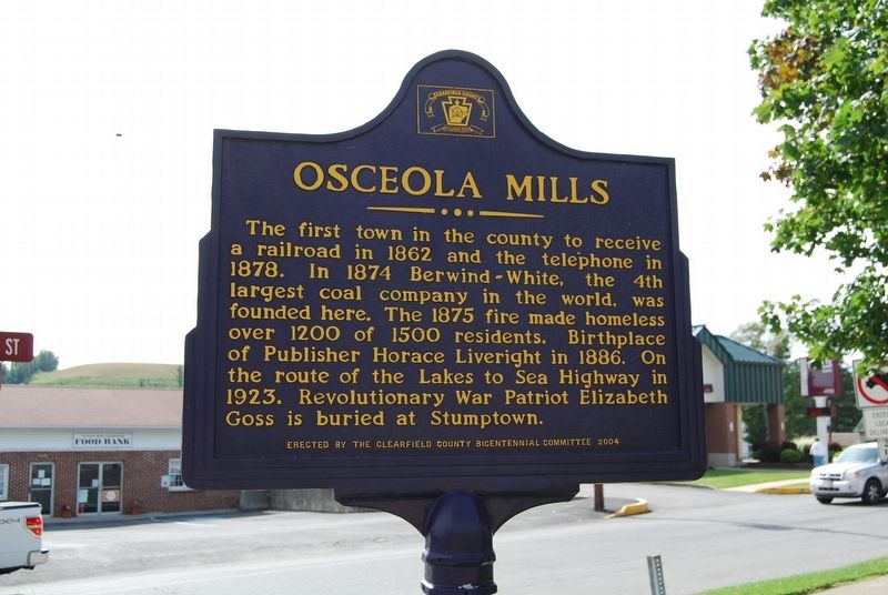 Osceola Mills Marker image. Click for full size.