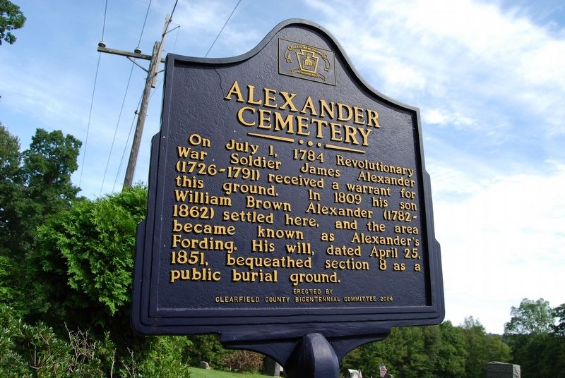 Alexander Cemetery Marker image. Click for full size.