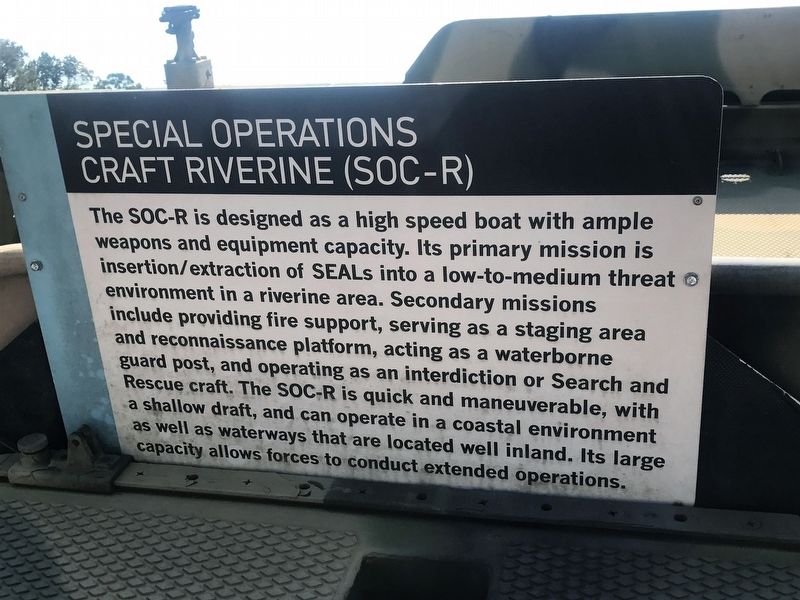 Special Operations Craft Riverine Marker image. Click for full size.